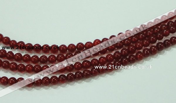 CTG76 15.5 inches 3mm round grade AA tiny red agate beads wholesale