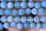 CTG766 15.5 inches 4mm faceted round tiny amazonite gemstone beads