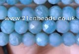 CTG767 15.5 inches 5mm faceted round tiny amazonite gemstone beads