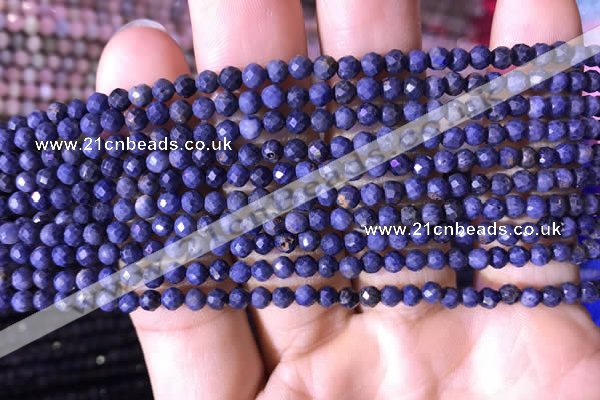 CTG788 15.5 inches 2mm faceted round tiny sapphire gemstone beads