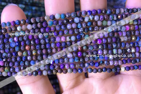 CTG792 15.5 inches 4mm faceted round tiny chrysocolla beads