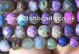 CTG793 15.5 inches 5mm faceted round tiny chrysocolla beads