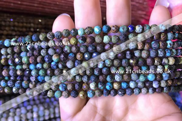 CTG795 15.5 inches 5mm faceted round tiny turquoise beads