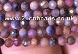 CTG797 15.5 inches 2mm faceted round tiny ruby sapphire beads