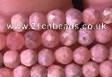 CTG800 15.5 inches 3mm faceted round tiny rhodochrosite beads