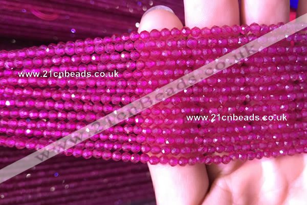 CTG808 15.5 inches 3mm faceted round tiny red corundum beads