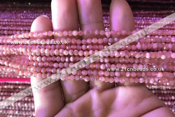 CTG810 15.5 inches 2mm faceted round tiny rhodochrosite beads