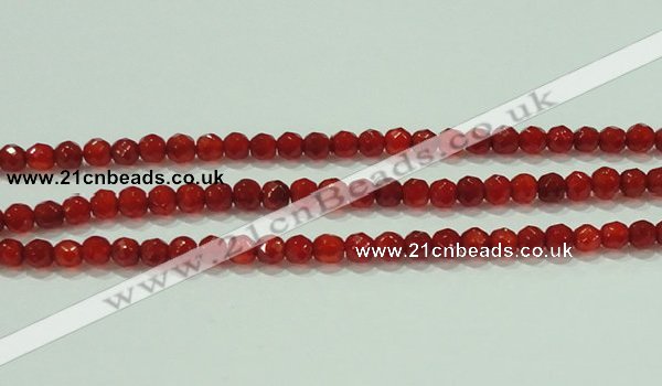 CTG82 15.5 inches 3mm faceted round tiny red agate beads wholesale