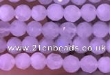 CTG832 15.5 inches 4mm faceted round tiny white moonstone beads