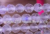 CTG836 15.5 inches 6mm faceted round tiny white moonstone beads