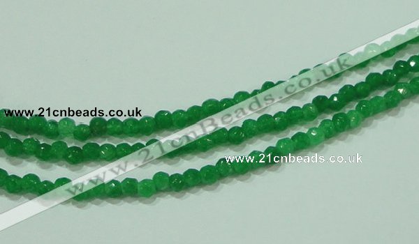 CTG87 15.5 inches 3mm faceted round tiny dyed white jade beads wholesale