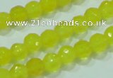 CTG88 15.5 inches 3mm faceted round tiny yellow agate beads wholesale