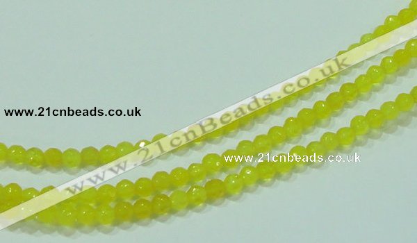 CTG88 15.5 inches 3mm faceted round tiny yellow agate beads wholesale