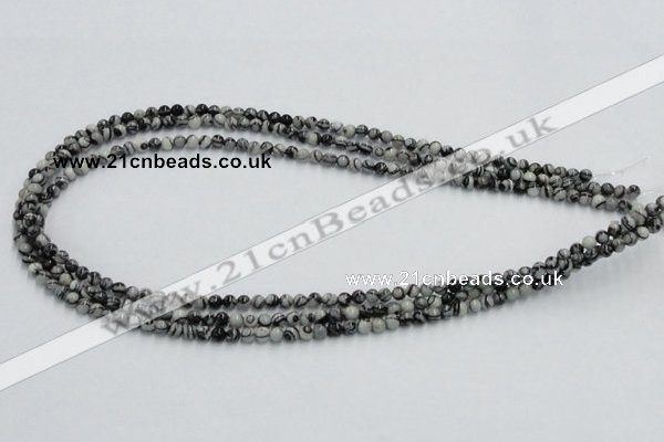 CTJ01 16 inches 4mm round black water jasper beads wholesale