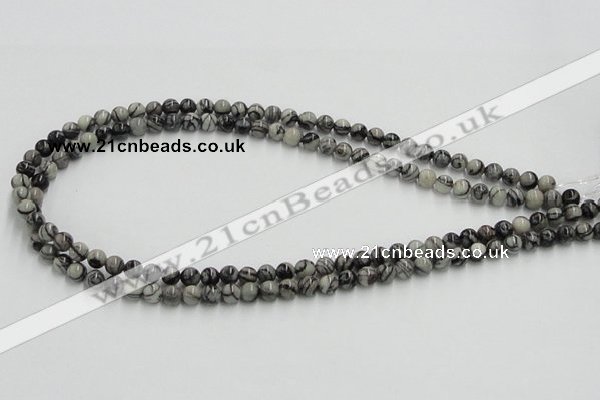 CTJ02 16 inches 6mm round black water jasper beads wholesale