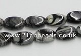 CTJ11 16 inches 10*14mm oval black water jasper beads wholesale