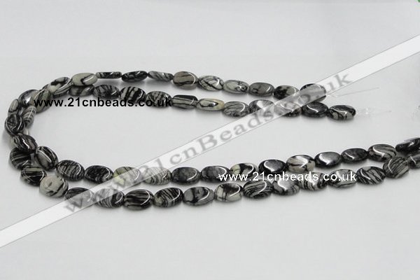 CTJ11 16 inches 10*14mm oval black water jasper beads wholesale