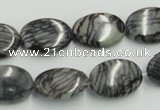 CTJ12 16 inches 13*18mm oval black water jasper beads wholesale