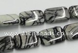 CTJ18 16 inches 13*18mm rectangle black water jasper beads wholesale