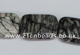 CTJ20 16 inches 20*30mm rectangle black water jasper beads wholesale