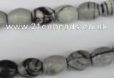 CTJ201 15.5 inches 8*10mm drum black water jasper beads wholesale