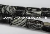 CTJ203 15.5 inches 12*20mm tube black water jasper beads wholesale