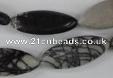 CTJ211 15.5 inches 12*28mm marquise black water jasper beads wholesale