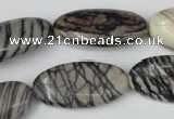 CTJ223 15.5 inches 15*30mm oval black water jasper beads wholesale
