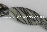 CTJ226 15.5 inches 20*40mm oval black water jasper beads wholesale