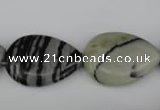 CTJ232 15.5 inches 17*24mm flat teardrop black water jasper beads