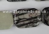 CTJ244 15.5 inches 20*30mm octagonal black water jasper beads