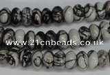 CTJ31 15.5 inches 5*10mm rondelle black water jasper beads wholesale