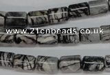 CTJ35 15.5 inches 8*10mm tube black water jasper beads wholesale