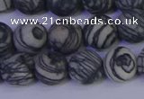 CTJ403 15.5 inches 10mm round matte black water jasper beads