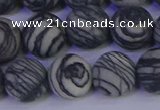 CTJ405 15.5 inches 14mm round matte black water jasper beads