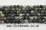 CTJ412 15.5 inches 8mm round black water jasper gemstone beads wholesale