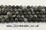 CTJ414 15.5 inches 12mm round black water jasper gemstone beads wholesale