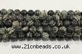 CTJ414 15.5 inches 12mm round black water jasper gemstone beads wholesale