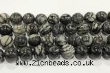 CTJ415 15.5 inches 14mm round black water jasper gemstone beads wholesale