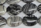 CTJ43 15.5 inches 15*20mm oval black water jasper beads wholesale