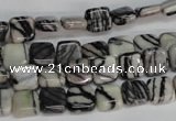 CTJ50 15.5 inches 8*8mm square black water jasper beads wholesale