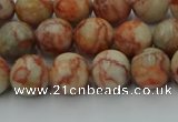 CTJ702 15.5 inches 8mm round red net jasper beads wholesale