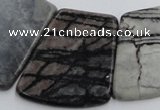 CTJ75 Top drilled 20*25mm - 26*32mm trapezoid black water jasper beads