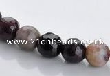 CTO02 multicolored 8mm  faceted round natural tourmaline beads