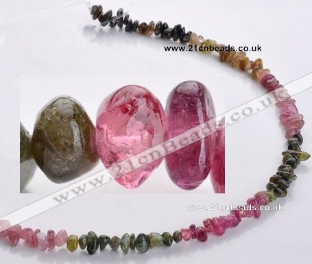 CTO03 15.5 inches 4*7mm freeform natural tourmaline chips beads