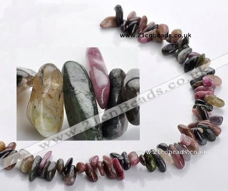 CTO04 15.5 inches 5*13mm freeform natural tourmaline chips beads