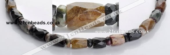 CTO09 faceted column & roundel natural tourmaline bead wholesale