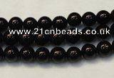 CTO102 15.5 inches 8mm round natural black tourmaline beads