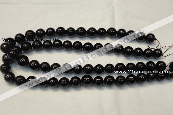 CTO104 15.5 inches 12mm round natural black tourmaline beads