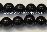 CTO105 15.5 inches 14mm round natural black tourmaline beads